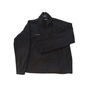 Columbia Jacket  Men's XL Black Full Zip Fleece Outdoors Hiking‎ 2YK Zip Pockets